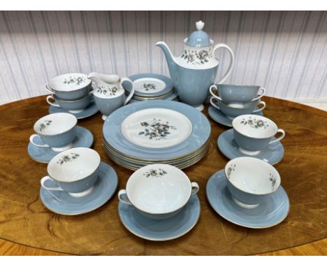 Royal Doulton Part Dinner Set 'Rose Elegans' Pattern - Comprising tea pot, cups & saucers & side plates. 
