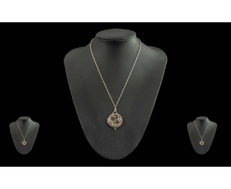 Ladies Clogau Sterling Silver Quality Necklace & Well Designed Heavy Pendant. Hallmarked for Silver & Clogau. From the ' Gold