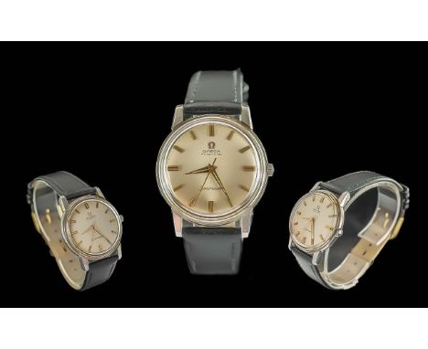 Omega - Seamaster Gents Automatic Steel Cased Wrist Watch. c.1960's. Features Gold Markers, Seconds Sweep, Cream Dial, Diamet