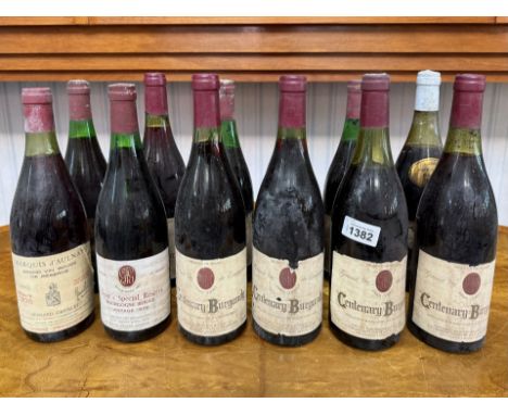 12 Bottles of Red Wine, comprising Centenary Burgundy and Grant's Bourgogne Rouge.  Labels worn.