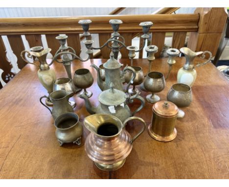 A Collection Of Metalware - Silver Plate and Brass.