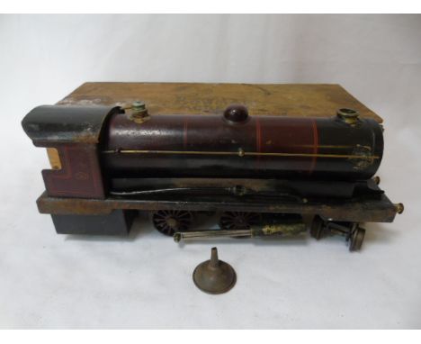 Bowman tin plate model train live steam engine with original wooden box