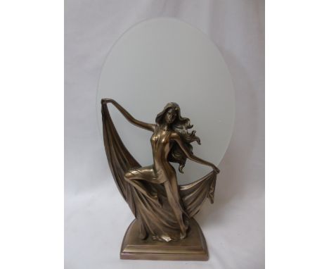 Art deco style lady lamp approx. 18" tall
