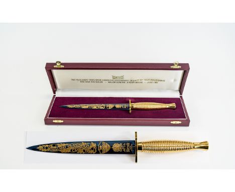 Wilkinson Sword Commemorative Commando Dagger -The Falkland Islands Campaign 1982, cased, inscribed - "Major-General Jeremy M