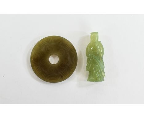 Jade Pendant & Jade Figure. 