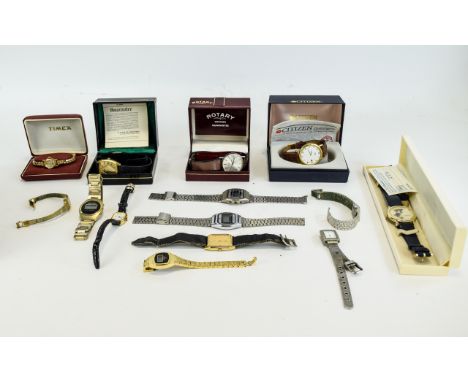 Collection Of Boxed Watches And various Vintage Watches Approx 16 items in total to include boxed gents leather strap Rotary,