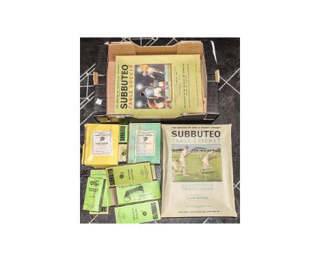 Box Containing A Quantity Of Subbuteo To Include Table Cricket, Table Soccer Continental Club Edition, 10 Boxed Teams, Goal E