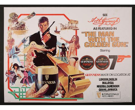 Artist: Robert McGinnisAn unusual Guinness tie-in with the James Bond film "The Man With The Golden Gun" (1974). The poster r