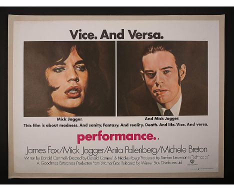 Artist: Unknown ArtistA linen-backed UK Quad poster for "Performance" (1970). This was Mick Jagger's second big-screen role f