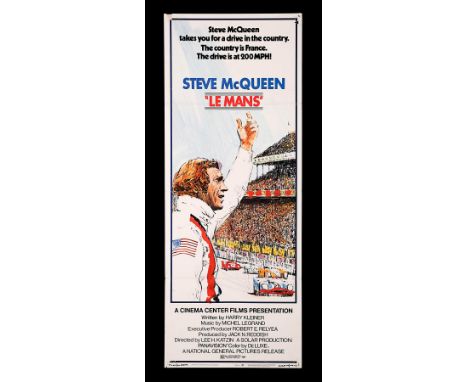 Artist: Tom JungA US Insert Poster for the 1971 Steve McQueen movie "Le Mans". Tom Jung's design particularly suits the portr