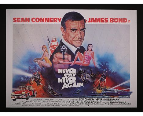 Artist: Renato Casaro and Michael LandiAn unfolded UK Quad poster for Sean Connery's final James Bond film "Never Say Never A