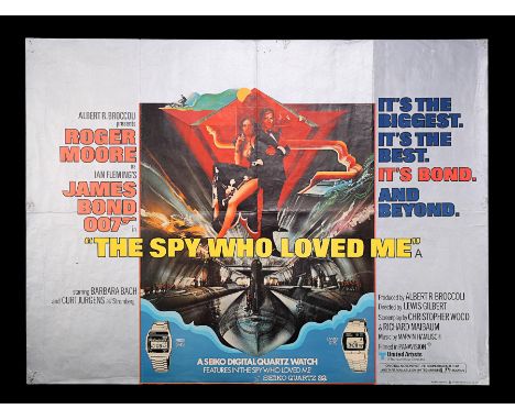 Artist: Bob PeakThe scarce "Seiko" tie-in UK Quad poster for the Roger Moore James Bond film "The Spy Who Loved Me" (1977). G