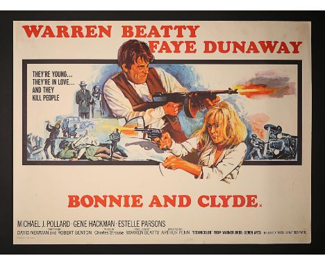 Artist: Tom ChantrellA rare unfolded printer's proof UK Quad poster for "Bonnie And Clyde" (1967), starring Warren Beatty and