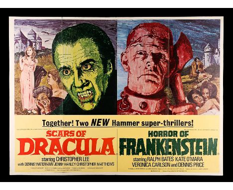 Artist: Mike VaughanStriking poster illustration by Mike Vaughan for this Hammer horror double-bill. Double-bill posters can 