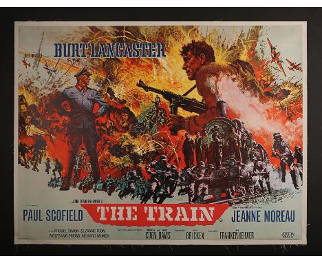 Artist: Frank McCarthyA linen-backed UK Quad poster for the WWII thriller "The Train" starring Burt Lancaster. Illustrated by