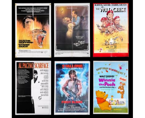 Artist: VariousNine US One-Sheet movie posters: "Scarface" (1983), "First Blood" (1982), "Hombre" (1969), "The Postman Always