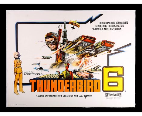 Artist: Frank BellamyA UK Quad linen-backed poster for "Thunderbird 6" (1968), the second of the original "Thunderbirds" film