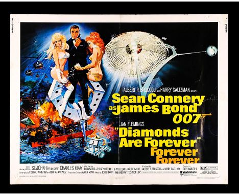 Artist: Robert McGinnisA US Half-Sheet poster for the 1971 James Bond Connery film "Diamonds Are Forever". The Robert McGinni