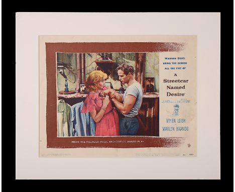 Artist: Unknown ArtistA mounted US Lobby Card for the Marlon Brando film "A Streetcar Named Desire" (1951), this being the sc