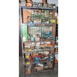 SS Table And Shelving Unit, W/ Contents Of Shelving Unit