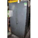 2-Door Cabinet W/Contents, End Mills, Taps, Screw Drivers, Feeler Gauges, Machine Parts, Etc. Cabine