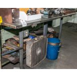 Workbench With Steel Legs/Wood Top, Wood Top Is Covered In Metal Approx. 85 X 34 X 36"T, Does Not In