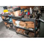 (2) Shop Carts W/ Contents, Large Taps, T-Handle Allen Keys, Granite Surface Plate, Air Regulator, E