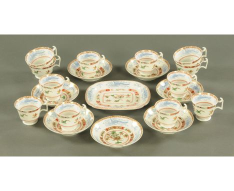 An early 19th century Spode part tea and coffee set, circa 1820, comprising 8 coffee cans and 4 tea cups, all with London sha