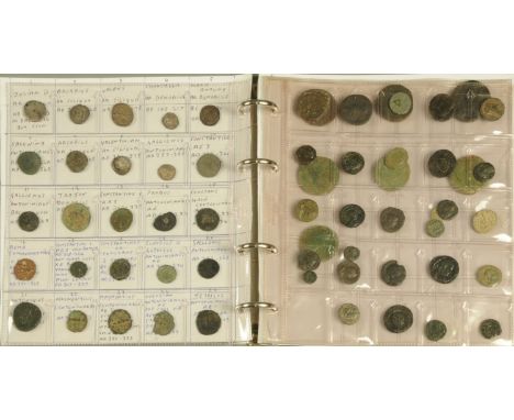 Approximately 60 Roman silver and copper coins, to include Denarius of Trajan, Caracalla, Mark Anthony and Sestertius of Anto