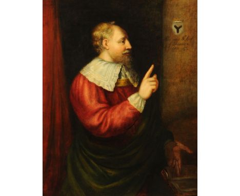 19th century Scottish School "Alexander, 5th Earl of Glencairn", three quarter length profile portrait, the canvas inscribed 