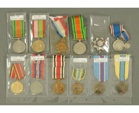 Assorted military medals to include a 1914-15 Star, for 24336 Pte. W. Judge. L-Pool R.  George VI Coronation medal and dress 
