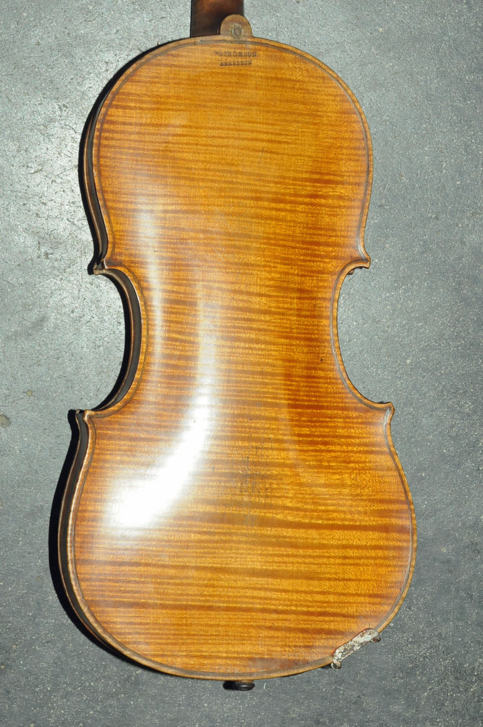 A 19th century violin by Thomson Aberdeen, with one piece back. Length
