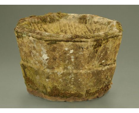 A 19th century sandstone planter, hexagonal.  Width 59 cm, height 38 cm (see illustration). 