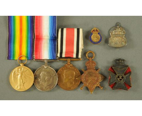 Military interest - three Great War medals, comprising 14/15 Star, Victory and War medal, awarded to 1910 Pte W. Robinson. S.