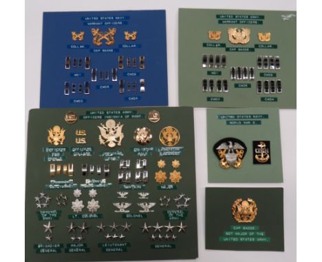 Good Selection of American Army and Navy Rank Badgescap badges include gilt, Sgt Major of the US Army ... Gilt Warrant Office