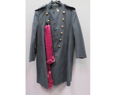 Norfolk Regiment Officer’s Pattern Frock Coat black melton, double breasted, long coat.  High collar with single, gilt regime