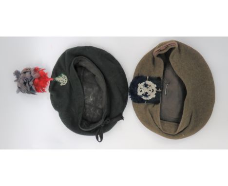 Post WW2 8th (Irish) Batt Kings Regiment Caubeen Bonnetdark green, woollen crown, body and lower band.  White metal, KC 8th (