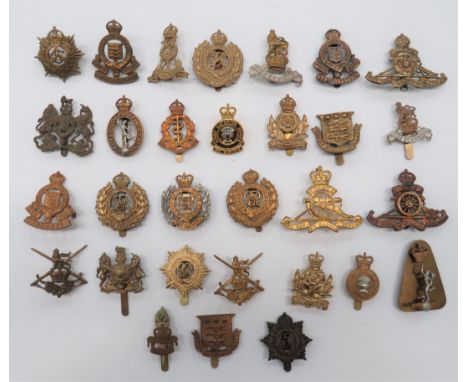 Corps Cap Badge Selection including brass, KC ASC ... Brass, KC RASC ... Brass, KC Pioneer Corps ... Brass, KC RE ... Bi-meta