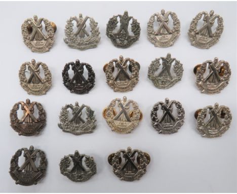 Canadian Cameron Highlanders Collar Badgesconsisting silvered, 38th Cameron Highlanders of Ottawa (MG) collar, screw post fit