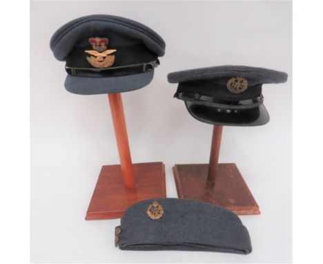 Small Selection of RAF Hatsconsisting blue grey woollen, field service cap.  Brass, KC RAF cap badge and buttons ... Other Ra