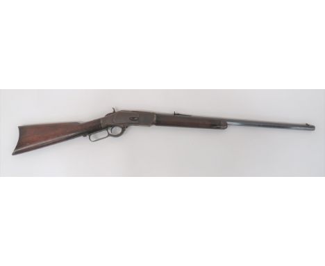 Deactivated Winchester Model 1873 Rifle.44 cal, 24 1/4 inch, blued, octagonal barrel.  Front blade sight and rear sliding adj