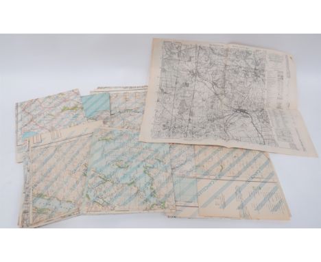 Good Set of Overprinted Army of Occupation Maps of Germanycaptured German maps of Scotland with "Cancelled" stamps to them an