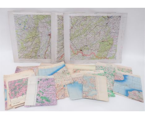 Selection of WW2 Army/Air Maps of Europe including Lyon-Milano ... Lisboa-Gibraltar ... Oslo-Stockholm ... Epinal France ... 