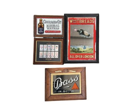 Early-mid 20th century advertising mirrors: 'Bass - In Bottle', stepped frame inscribed 'Brass &amp; Co, Ltd' and upper centr