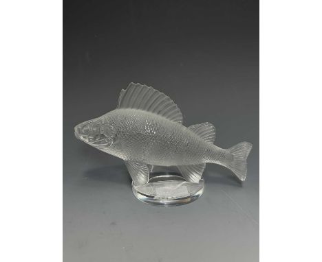 Lalique, a Perche glass car mascot, model 1158, designed 1929, polished and frosted, incised mark Lalique France, 16.5cm long