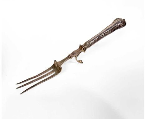 Philippe Berthier, a French silver meat/carving fork, cast boar's head decoration, Minerva marks to fork and handle, 29.5cm l
