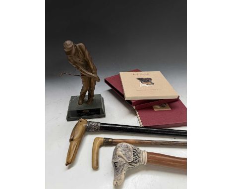 An Edwardian ebonised walking cane, the horn pommel carved as a whippet head, repousse silver collar, Birmingham 1901, 90cm l