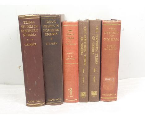 MEEK C. K.  Tribal Studies in Northern Nigeria. 2 vols. Illus. Cloth, wear & mkg. 1931; also 4 others, Nigeria.  (6).