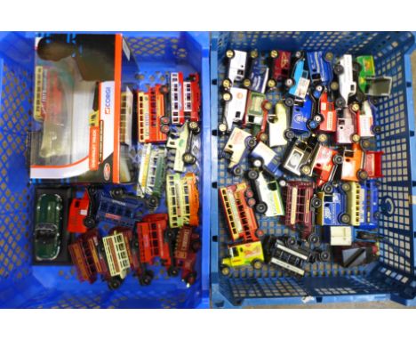 A collection of die-cast model vehicles and one boxed Corgi 