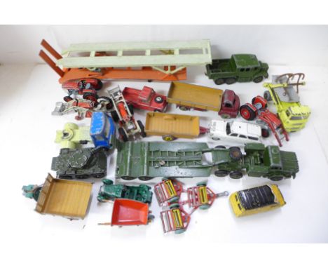 A collection of die-cast model vehicles including Dinky Supertoys and Corgi 